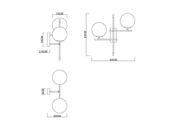 Бра Arte Lamp ARKAB A2225AP-2BK — изображение 3