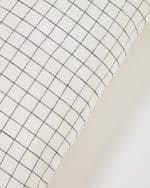 Чехол для подушки Maialen из 100% льна с белыми квадратами и черной сеткой 45 x 45 см — изображение 2