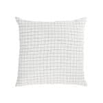Чехол для подушки Maialen из 100% льна с белыми квадратами и черной сеткой 45 x 45 см