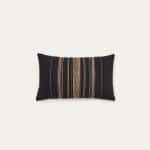 Чехол для подушки Sairu из льна черного цвета с бежевой вышивкой 30 x 50 см