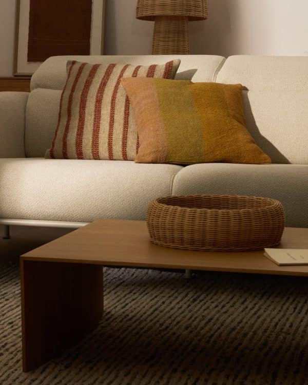 Чехол для подушки Taris из льна в горчичную полоску 50 х 50 см — изображение 3