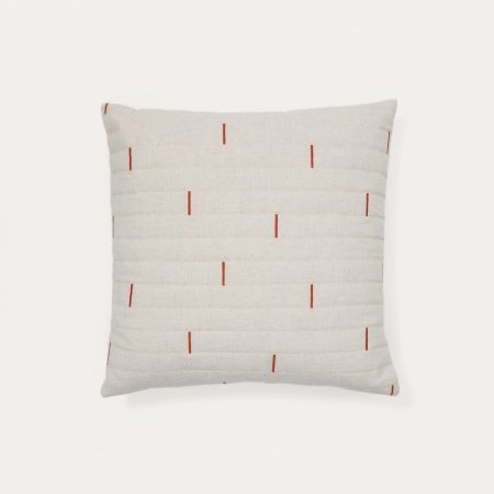 Чехол на подушку Blaina из белого льна с красной вышивкой 45 x 45 см
