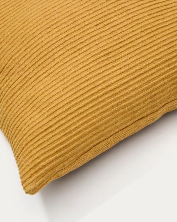 Чехол на подушку Minec горчичный 100% лен 45 x 45 см — изображение 3