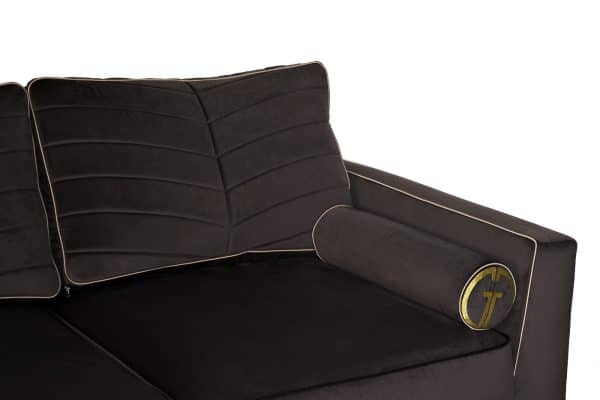 Диван Madrid Memory с кантом трехм. без мех.,велюр серый Riv96 — изображение 3