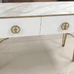 GD-CST20207 Консоль Plisse белая/золото 120*40*80см