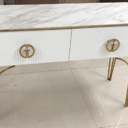 GD-CST20207 Консоль Plisse белая/золото 120*40*80см