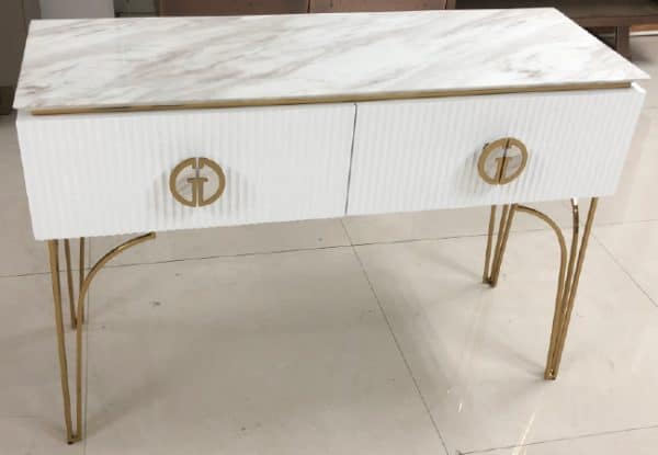 GD-CST20207 Консоль Plisse белая/золото 120*40*80см