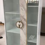 GD-VI20207 Витрина Plisse белая/золото 80*40*180