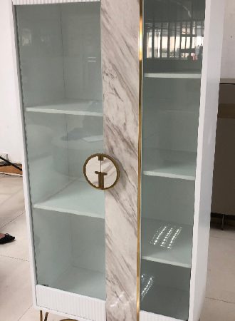 GD-VI20207 Витрина Plisse белая/золото 80*40*180