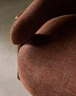 Granite Кресло из коричневого шенилла и массива ясеня в отделке орех — изображение 3