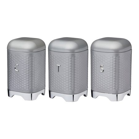 Kitchen Craft Набор емкостей для хранения 3 шт. Textured Grey