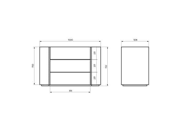 Комод Lagom 3 ящика ширина 100 см (орех, камень OV) — изображение 3