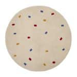 Ковер Luli белый хлопок с разноцветными точками Ø 120 см