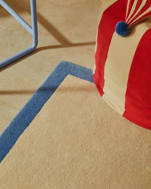 Ковер Nalim бежево-голубой 100% хлопок 90 х 150 см — изображение 2