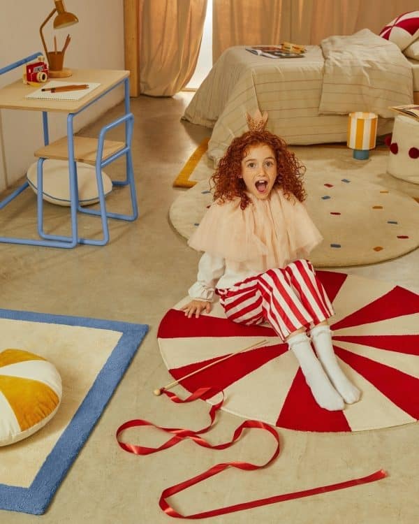 Ковер Nalim бежево-голубой 100% хлопок 90 х 150 см — изображение 4