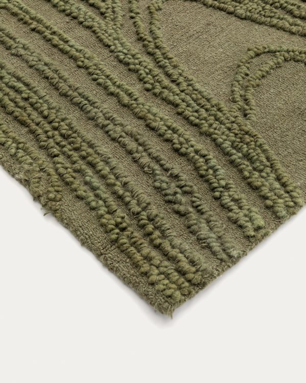 Ковер Veiza из зеленой шерсти 160 x 230 см — изображение 4