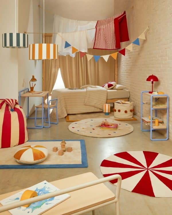 Ковер Wirla бежево-красный 100% хлопок Ø 100 см — изображение 2