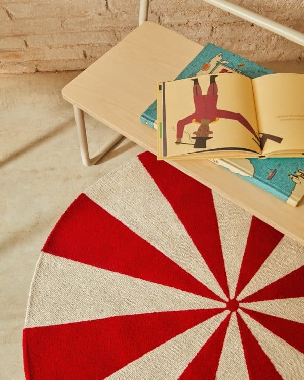 Ковер Wirla бежево-красный 100% хлопок Ø 100 см — изображение 3