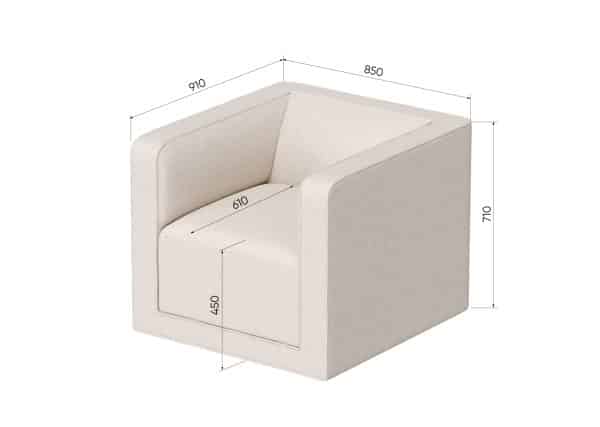 Кресло Cube (бежевый, антивандальная) — изображение 3
