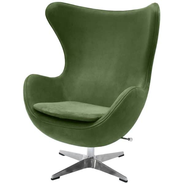 Кресло EGG STYLE CHAIR зеленый, искусственная замша — изображение 3