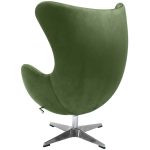 Кресло EGG STYLE CHAIR зеленый, искусственная замша — изображение 5