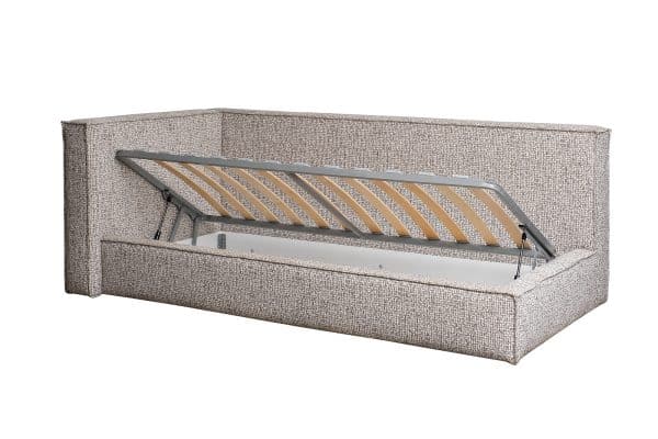 Кровать детская угловая Runa-80 с мех шенилл серая Seppia Ser 114*215*80см — изображение 3