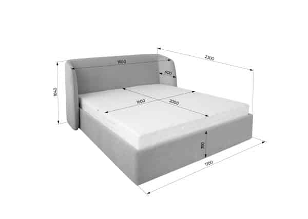 Кровать двуспальная Classic 160 см (коричневый, рогожка) — изображение 4