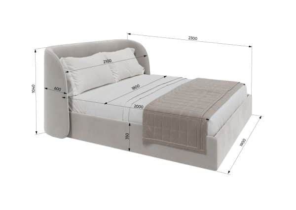 Кровать двуспальная Classic 180 см (серый, рогожка) — изображение 4