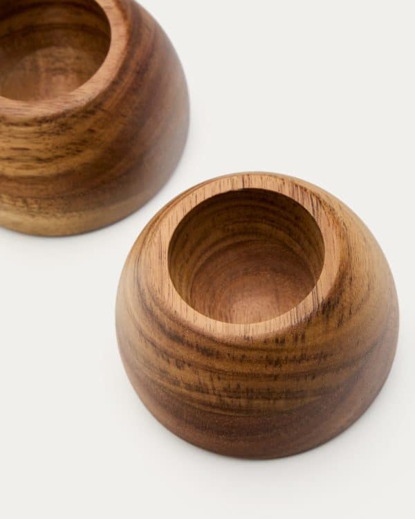 Набор из 2 подставок для яиц Nukha из древесины акации — изображение 4