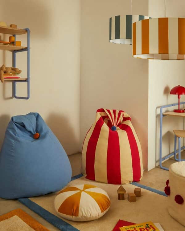 Odet Круглая подушка из 100% хлопка бело-горчичная — изображение 2