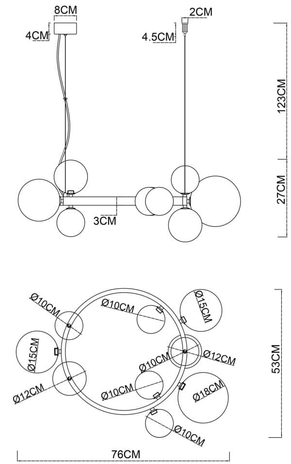 Подвесная люстра Arte Lamp VINCENT A7790SP-10BK — изображение 5