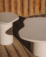 Приставной столик из белого цемента Macarella 48 x 47 см — изображение 3