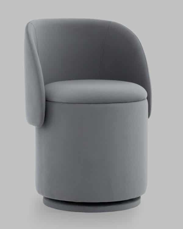Пуф-трансформер Таунсвилл вращающийся с ящиком велюр серый — изображение 3