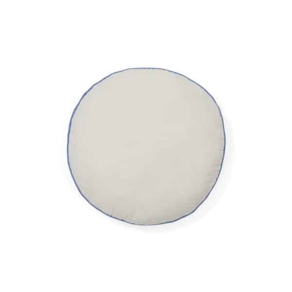 Saya круглая декоративная подушка белая с синей каймой Ø 40 см — изображение 3