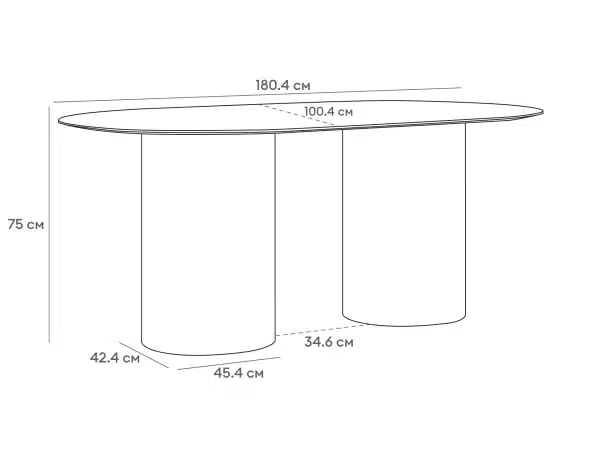 Стол обеденный овальный Mono 180х100 дуб — изображение 3