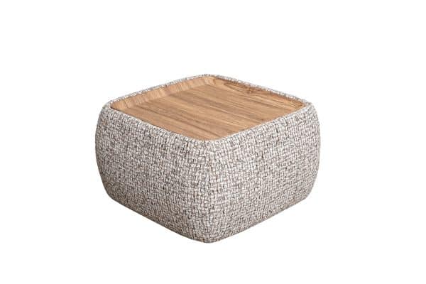 Столик прикроватный мягкий Runa шенилл серая Seppia Ser 49*49*27см — изображение 2