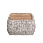 Столик прикроватный мягкий Runa шенилл серая Seppia Ser 49*49*27см