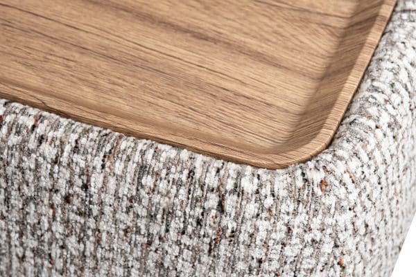 Столик прикроватный мягкий Runa шенилл серая Seppia Ser 49*49*27см — изображение 4