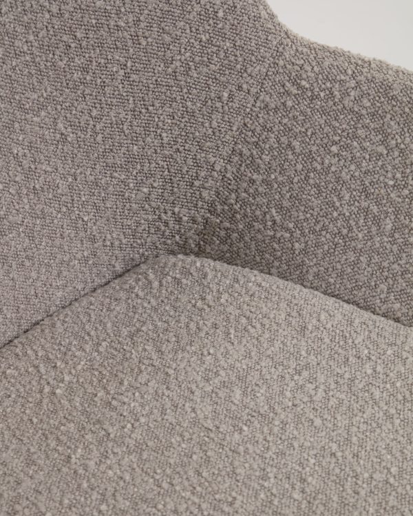 Стул Konna из светло-серой ткани букле с ножками из массива ясеня — изображение 4