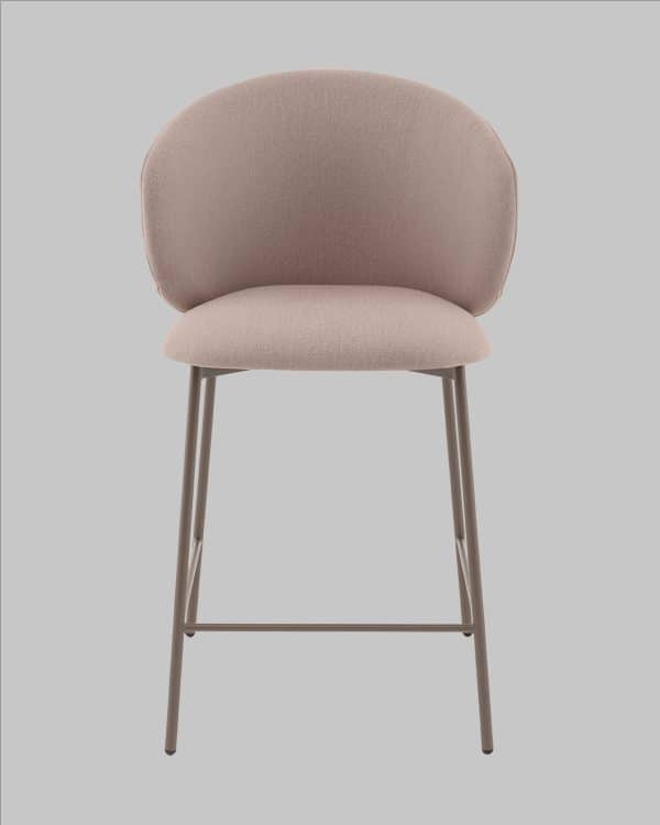 Стул полубарный Блейз велюр бежевый, каркас бежево-серый — изображение 3