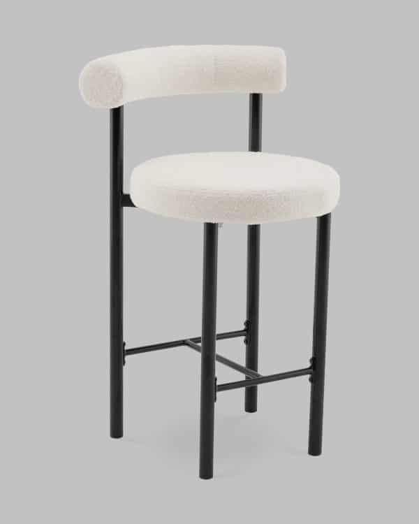 Стул полубарный Флорео букле молочный — изображение 2