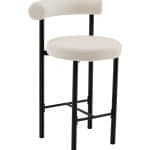 Стул полубарный Флорео букле молочный