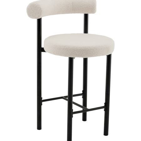 Стул полубарный Флорео букле молочный