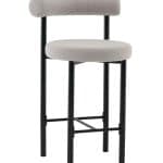 Стул полубарный Флорео букле светло-серый