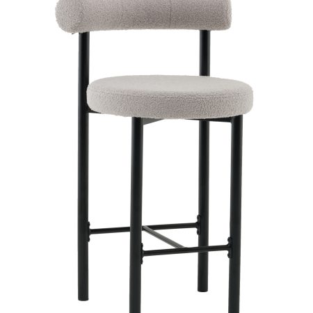 Стул полубарный Флорео букле светло-серый