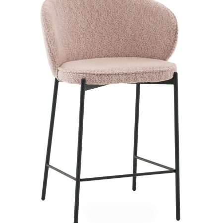 Стул полубарный Тисдейл букле розово-персиковый