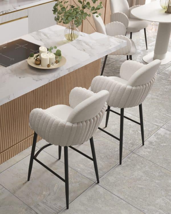 Стул полубарный Wave Stripes букле белый — изображение 3