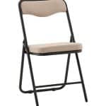 Стул складной Джонни велюр велютто бежевый каркас черный матовый
