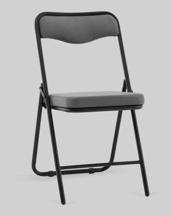 Стул складной Джонни велюр велютто темно-серый каркас черный матовый — изображение 2