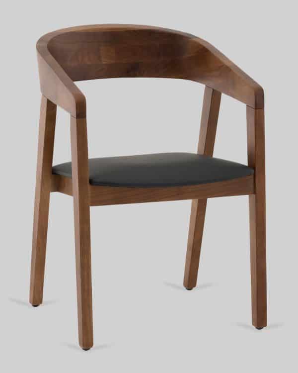 Стул Вудкерри каркас дерево цвет темный орех экокожа черный — изображение 2